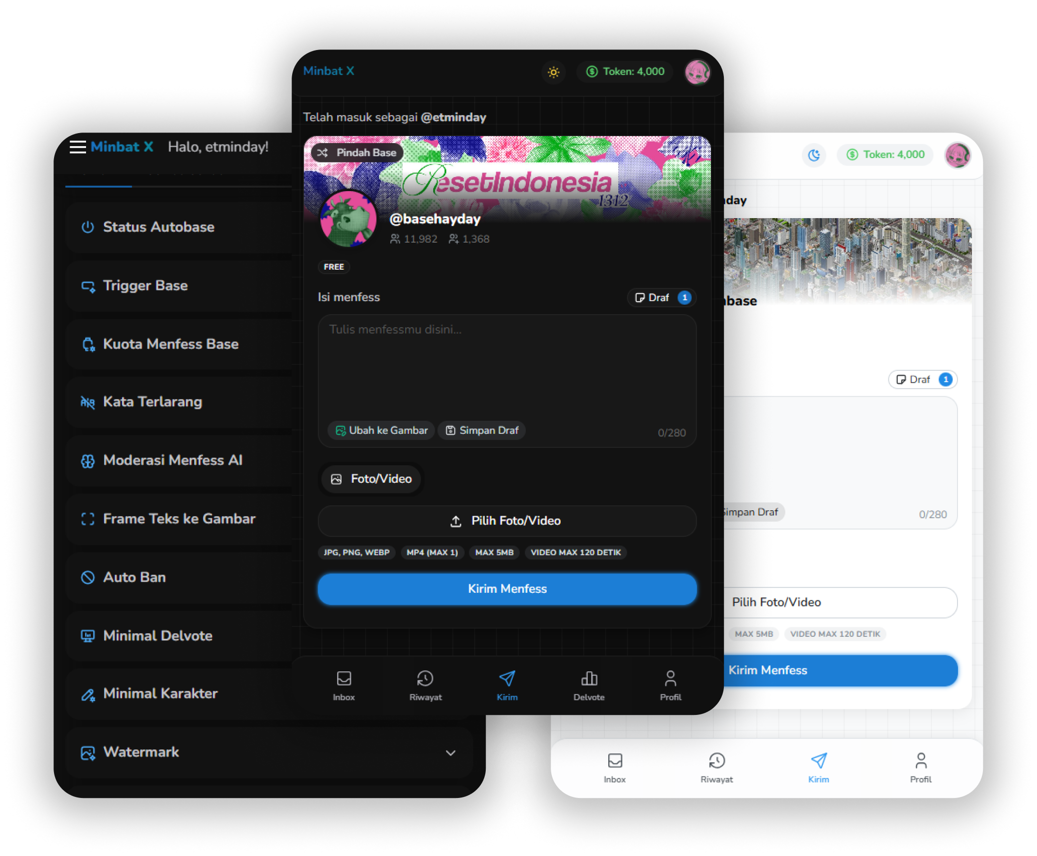 Minbat X dashboard preview
